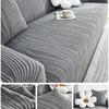 Elastischer Wellen-Jacquard-Sofabezug Gestreift Solider All-Inclusive-Staubschutz für Wohnzimmer Plüsch Anti-Katzenkratz-Sofaschutz