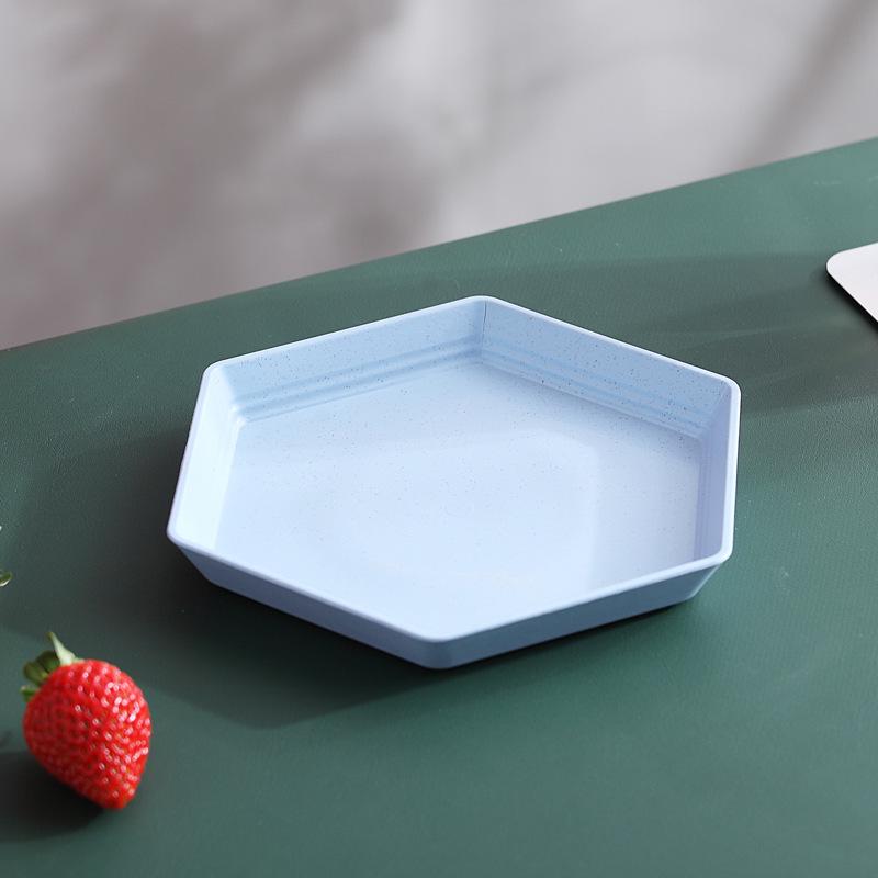 Elegant Gold-Edged Plastic Fruit Plate - Stylish Square Bone Dish for High-End Living Room Decor