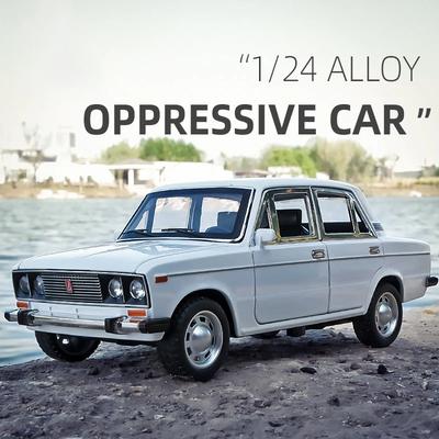 1:24 Russo LADA 2106 Auto in lega pressofusa Modello di auto giocattolo Suono e luce Giocattolo per bambini da collezione Regalo di compleanno