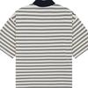 We11done FW26 Small Logo Striped Casual Short Sleeve Polo Shirt Unisex Polo Shirts WD-TT2-26-806-U-NV