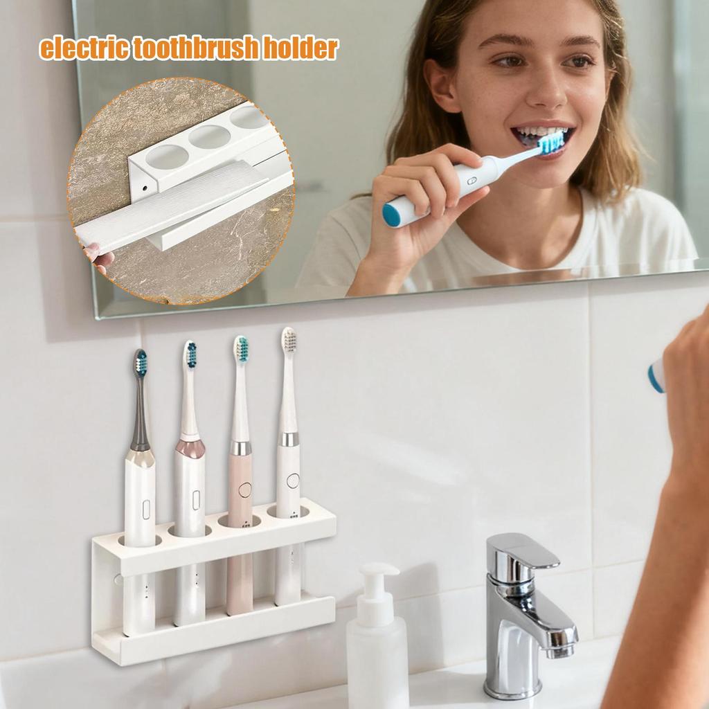 Electric Toothbrush Holder 4-Slot No Drilling Stand With Diatomite Base Bathroom Toothbrush Holder Storage Rack For Toothpaste
