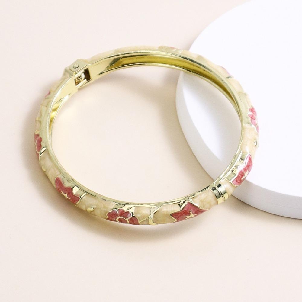 Exquisite Oil Drop Bracelet Zinc Zinc Zinc Alloy Chinese Style Bracelet Floral Bracelet Party Jewelry
