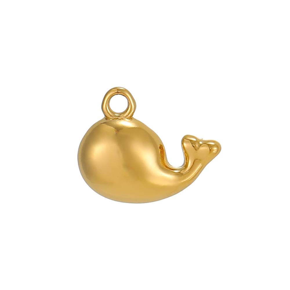 CARLIDANA Fashion Gold Plated Stainless Steel Fish Charms Pendants for Necklace Bracelet Earrings DIY Accessories Women