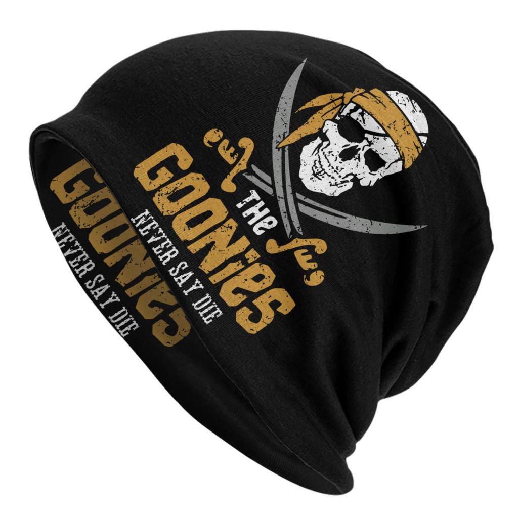 Goonies Never Say Die Skullies Beanies Caps For Unisex Women Unisex Street Winter Warm Knitting Hat Adult Pirate Skull Bonnet Hats
