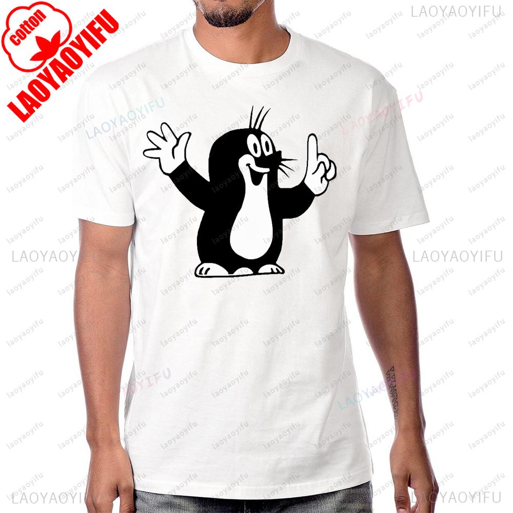 80s 90s Vintage Anime Cute Krecik The Mole Graphic Printed Unisex Tshirt Funny Cartoon Casual Fashion Loose Harajuku Unisex Tees