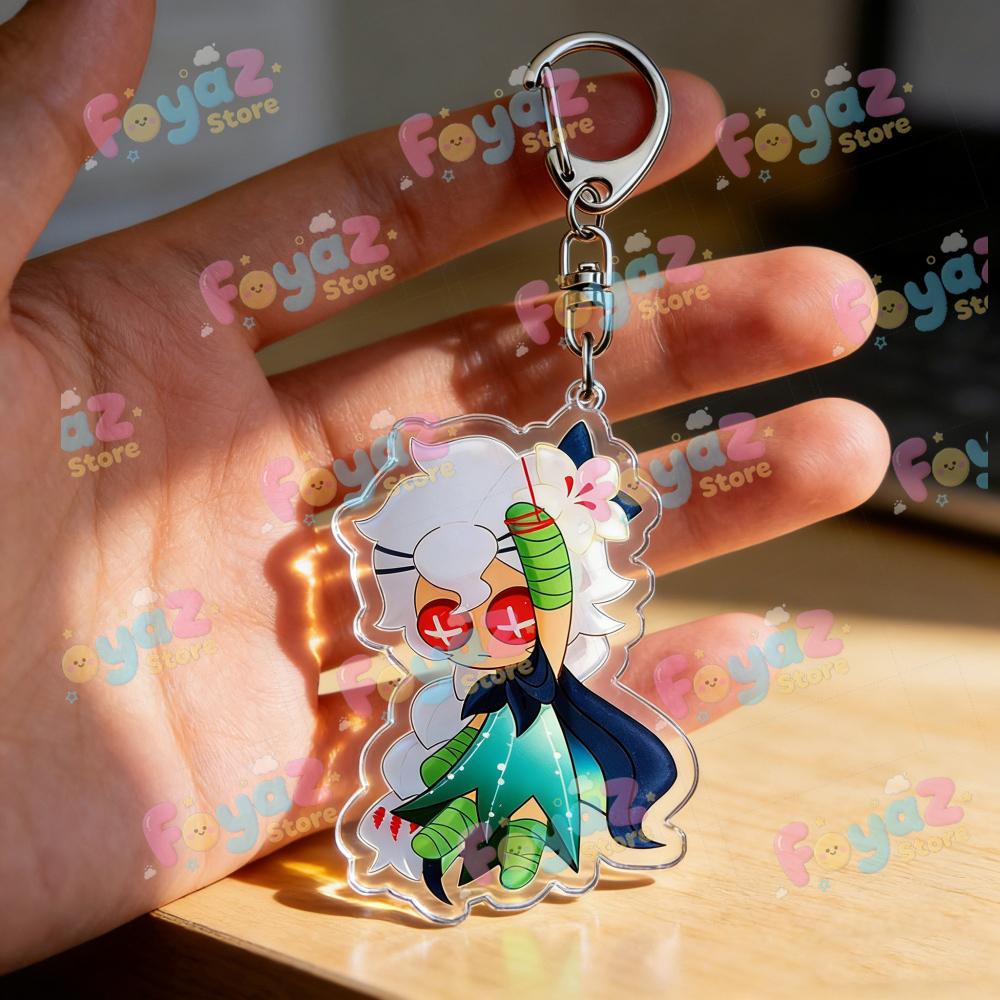 

Cookie Run Keychains White Lily Cookie and Silent Salt Cookie Keyrings Jewelry Manga Game Fans Gifts