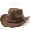 Wind Suede Denim Hat for Men and Women Couple Ethnic Style Roll Brim Top Hat Sun Hat Jazz Hat