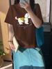 Shuangtian 2026 Spring Plus Size Women's Cartoon Print T-Shirt, Round Neck, Short Sleeve (W-270)