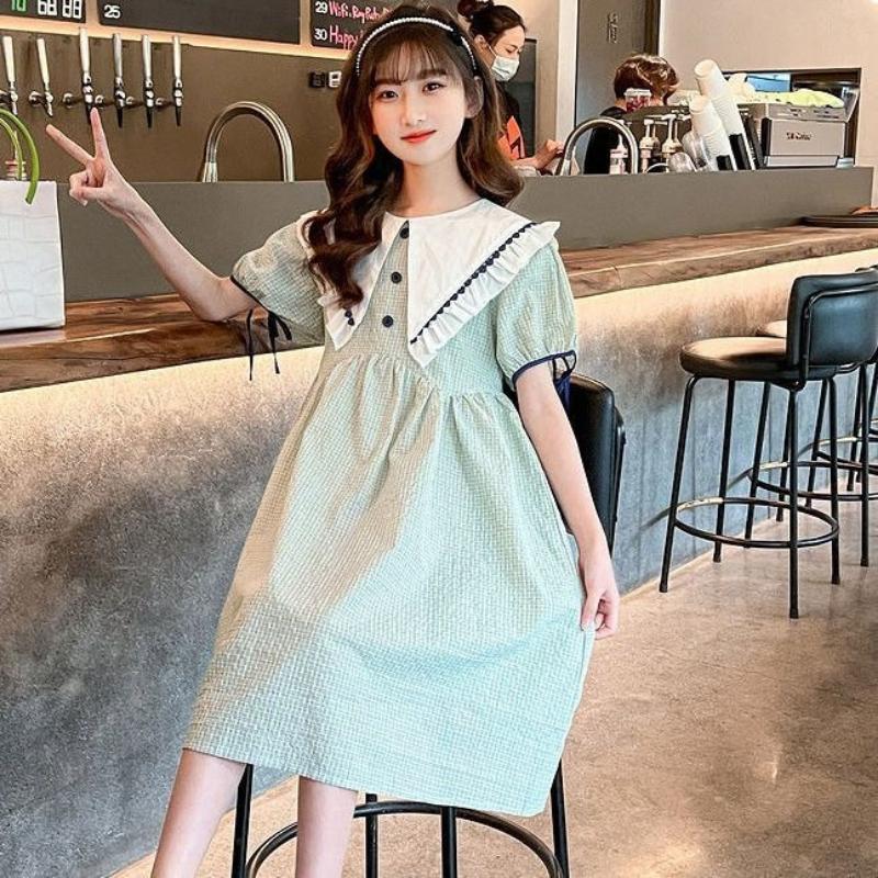 Sweet Dress for Girls, Summer Children's Fashionable Short-sleeved Princess Dress