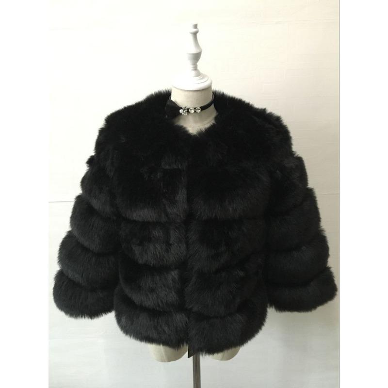 Women's Bright Faux Fur Cropped Jacket Luxury Quilted Elegant Warm Winter Coat