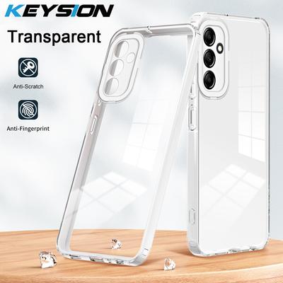 KEYSION Shockproof Clear Case for Samsung M14 5G A24 A14 Transparent TPU Silicone + PC Phone Back Cover for Galaxy A24 4G M14 5G