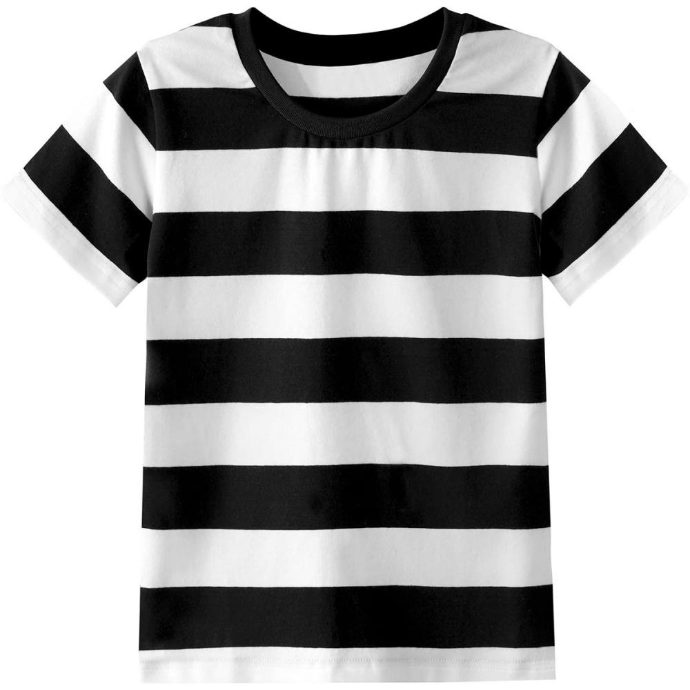 Girl's T-Shirt Rainbow Stripe Summer Casual Short Sleeve Tees Loose Round Neck Kids Top Outdoor Comfortable Children's Clothing