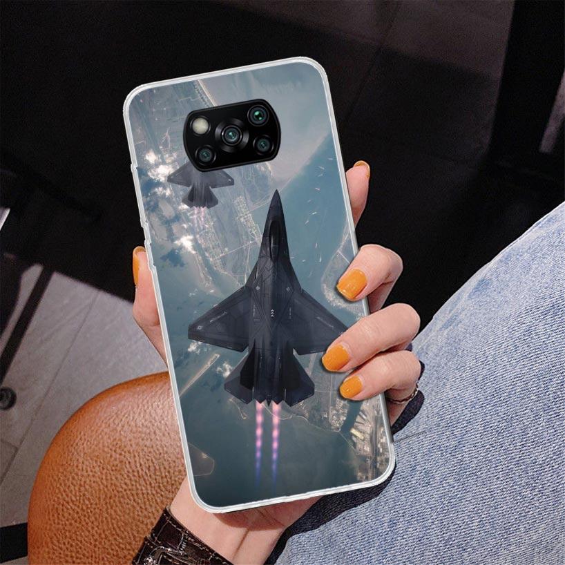 Military Aircraft Warship Fighter Phone Case For Xiaomi Poco X7 X6 X5 Pro F7 Ultra Redmi 15C 15 13C 13 12C 12 10 10A 10C 9 9A 9C