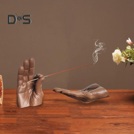 Hand Incense Stick Holder Ash Catcher Resin Gesture Incense Burner Home Office Meditation Yoga Relaxation Home Office Decoration Ornament