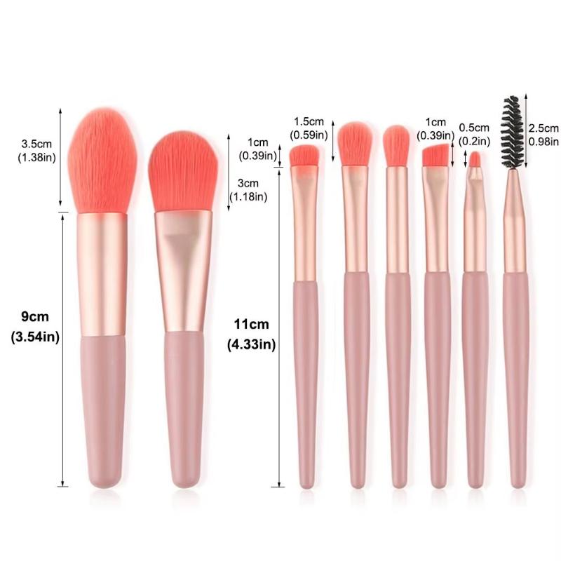 8 Pcs Premium Professional Makeup Brush Set Soft Synthetic Bristles Portable Pu Case For Daily Use Travel And Beauty Enthusiasts