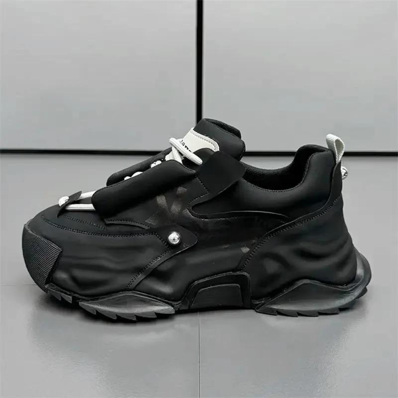 Platform Sneakers for Mens Fashion Designer Casual Leather Shoes for Man Chunky Height Increased Mens Sneakers Zapatillas Hombre
