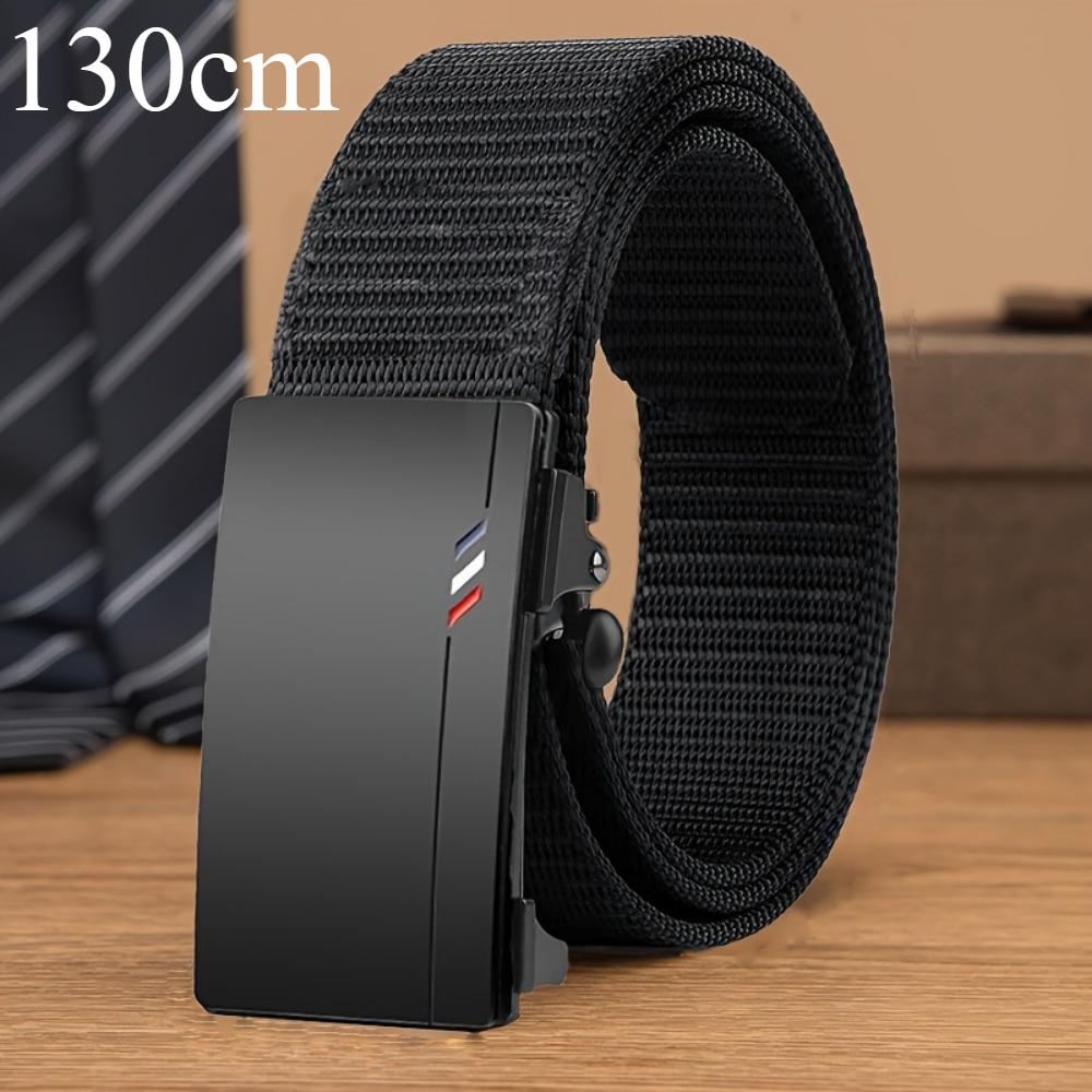 Herrenmode Canvas Gürtel Automatische Schnalle - Geeignet für Outdoor mit Jeans, Verschleißfester Wasserdichter Sportgürtel, Schwarz