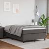 Box Spring Bed with Mattress Gray 120 X 200 Cm Faux Leather