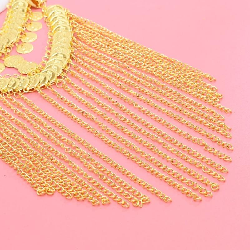 Gold Coin Veils Headband Coin Face Chain Belly Dance Jewelry Accessory Halloween Christams Cosplay Party Performances