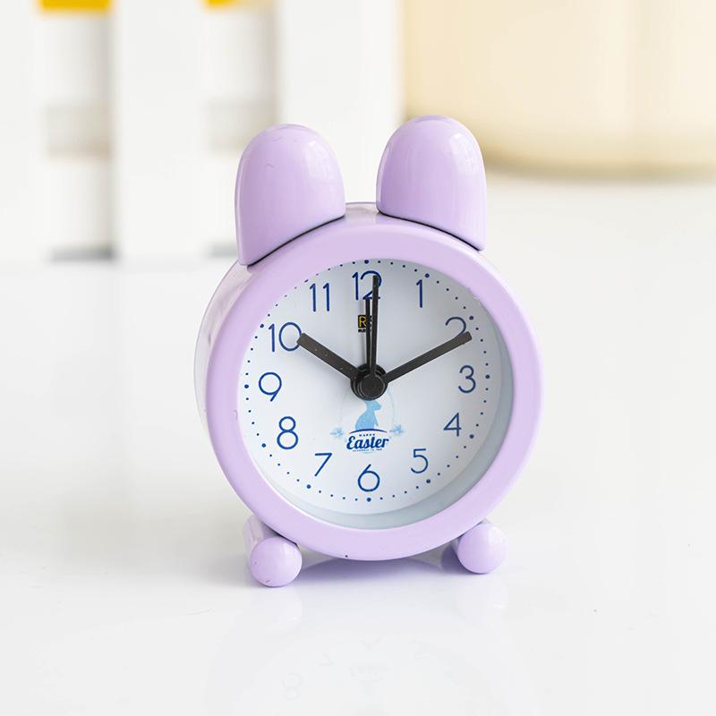 Mini rabbit head cute alarm clock student desktop bedside with keychain alarm clock