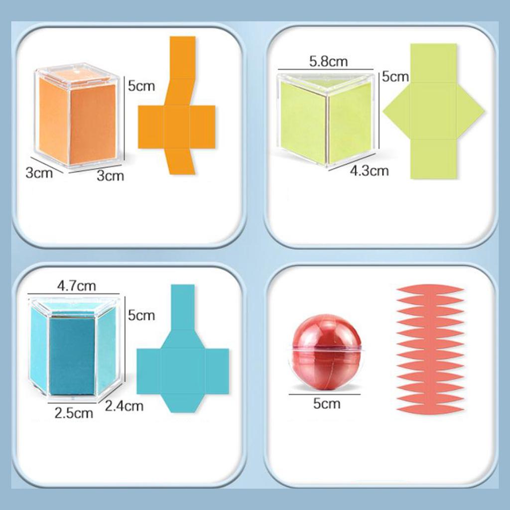 12 Stück 3D Geometrische Körper Geometrie Formerkennung Wiederverwendbar Tragbar Praktische Lernspielzeuge Schulbedarf für Jungen und Mädchen