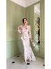 2025 Floral Spring Set: Elegant Long Sleeve Top & Skirt