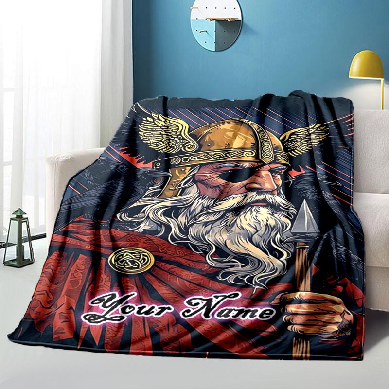 1PC Custom Name Warrior's Pride" flannel blanket versatile,all-season throw suitable for the living room,bedroom,camping,travel,and gift