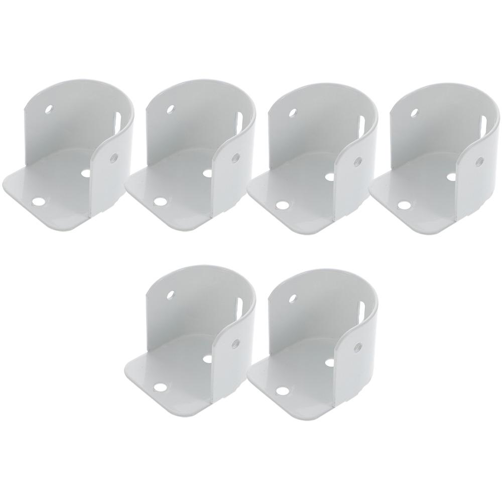

6 Pcs White Iron Closet Rod Bracket Heavy Duty Closet Bar Bracket Closet Pole Bracket Wall Mount Closet Rod Holders 4X3CM білий