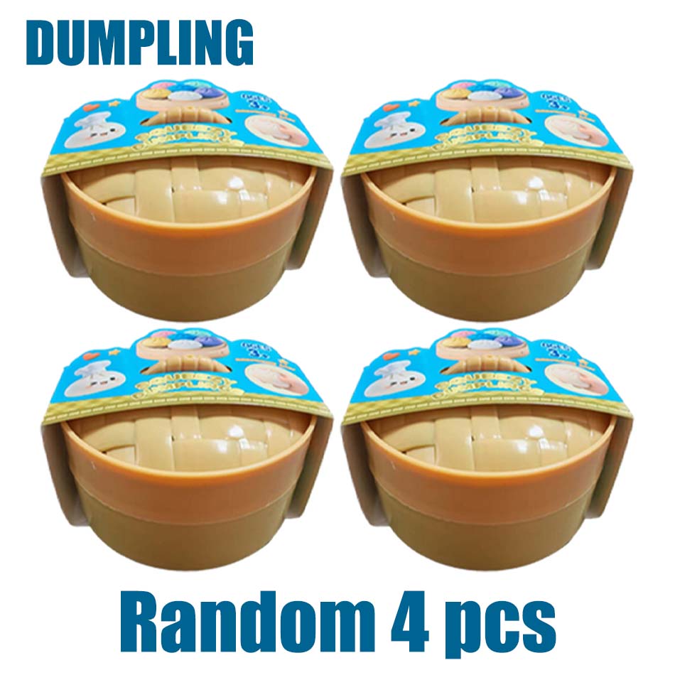 Dumpling Stress Balls Fidget Sensory Toy Simulation Food With Steamer Squeeze Dough Ball Stress Relief Hand Toy 1-5 Pcs