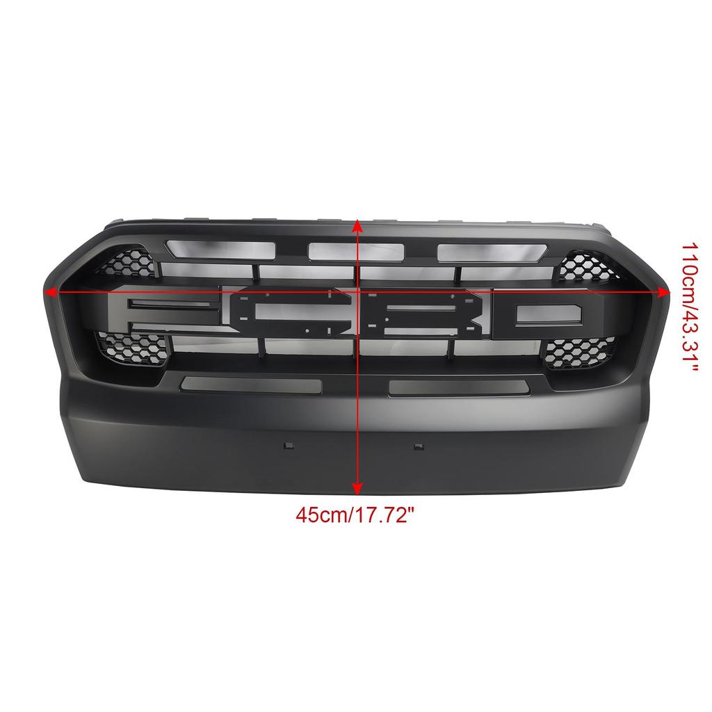 Matt Black Ranger Raptor Style Front Bumper Grill Fit Ford Ranger 2015-2019