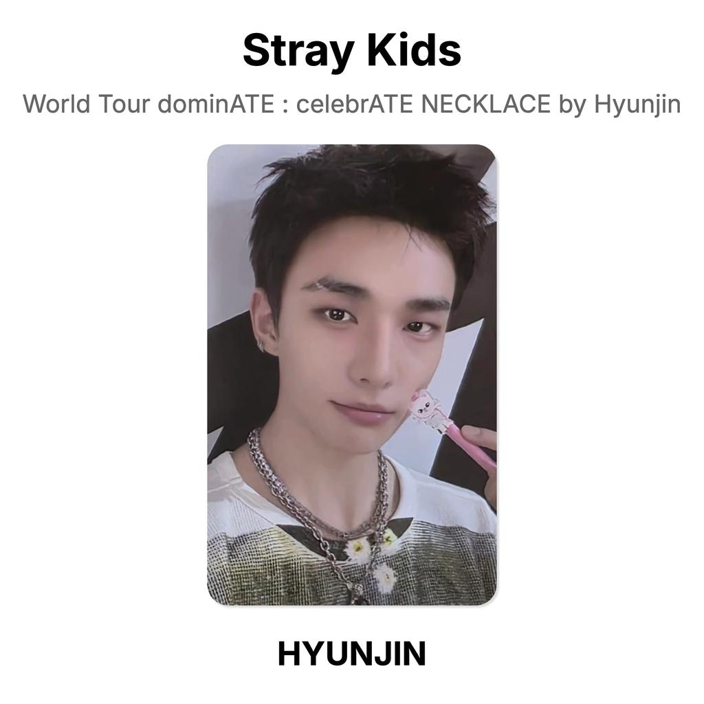 Stray Kids HYUNJIN World Tour dominATE : celebrATE NECKLACE by Hyunjin Official Photocard