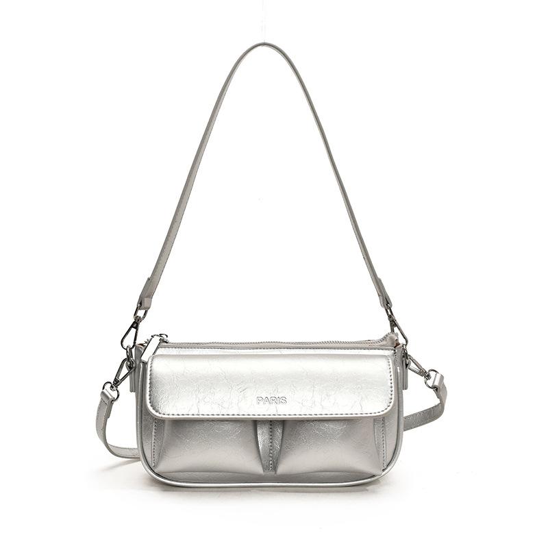 This Year's Popular Niche High-end Sense Retro Underarm Oil Wax Picofarad Stick Bag Women's Casual Versatile Shoulder Messenger Bag