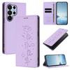Cute Cat Embossed Flip Cards Solt Leather Wallet Phone Case For Samsung S26 Ultra S25 S24 Plus S23 For Magsafe Shockproof Cover