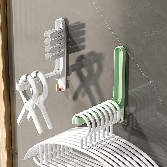 Multi-Function Home Accessories Foldable Clothes Hanger Drying Rack No Punching Required Suit Bathroom Door Plastic Organizer Storage