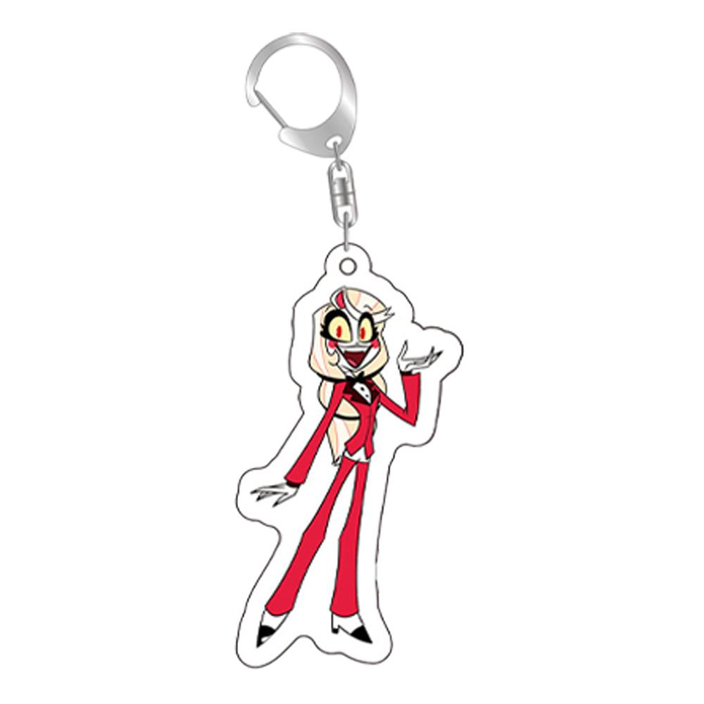 Acrylic Cartoon Anime Pendant Keychains Holder Vaggie Car Key Chain Key Ring Phone Bag Hanging Jewelry Gifts Accessories Alastor
