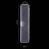 1Pc Rectangle Plastic Transparent Storage Box Nail Rhinestone Brush Case