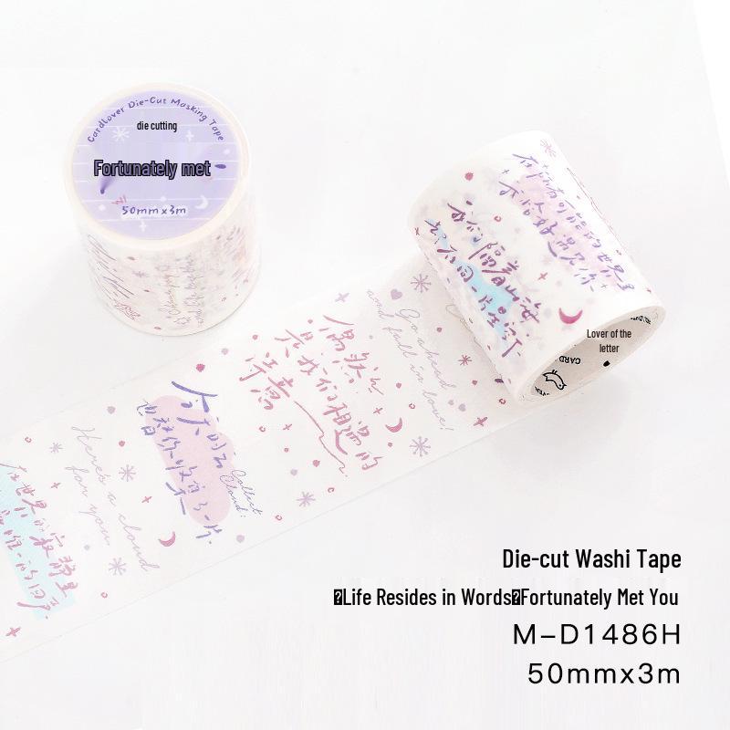 Letter Lover s Die-cut Washi Tape:  Life in Words  Handwritten Font for Journal DIY and Collage