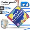 Dual Tip Acrylic Marker Pen Erasable Plastic Highlighter Art Marker for Student Study Notes Content Marking