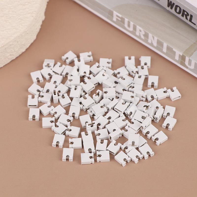 100Pcs Pitch Jumper Shorted Cap & Headers & Wire Housings 2.54Mm Shunt Shorting Block Pin Connector Cap