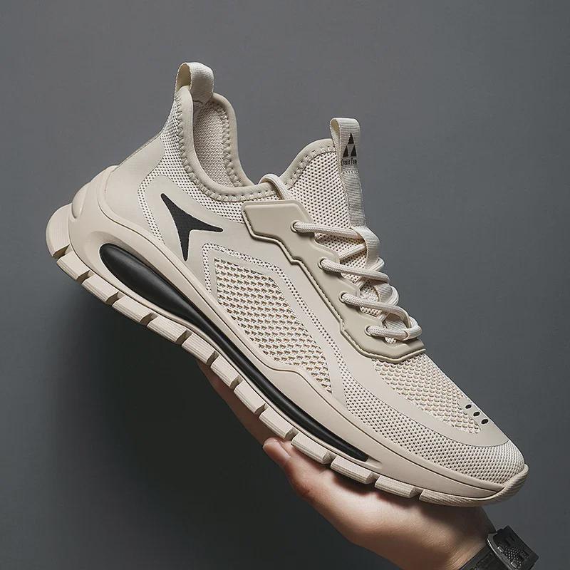 Men's Black Mesh Sports Shoes - Breathable & Trendy for Summer Work & Leisure