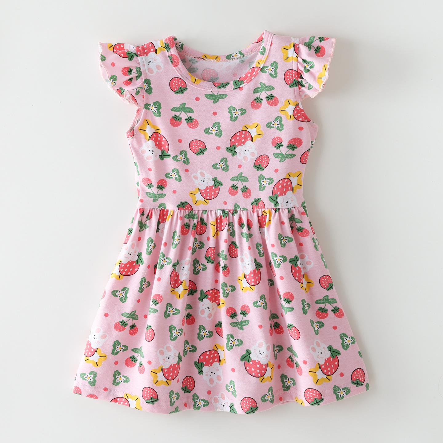 

Girls Fashionable Dress For Children - Princess Ruffled Sleeve Dress For Kids 90cm（2-3Y）