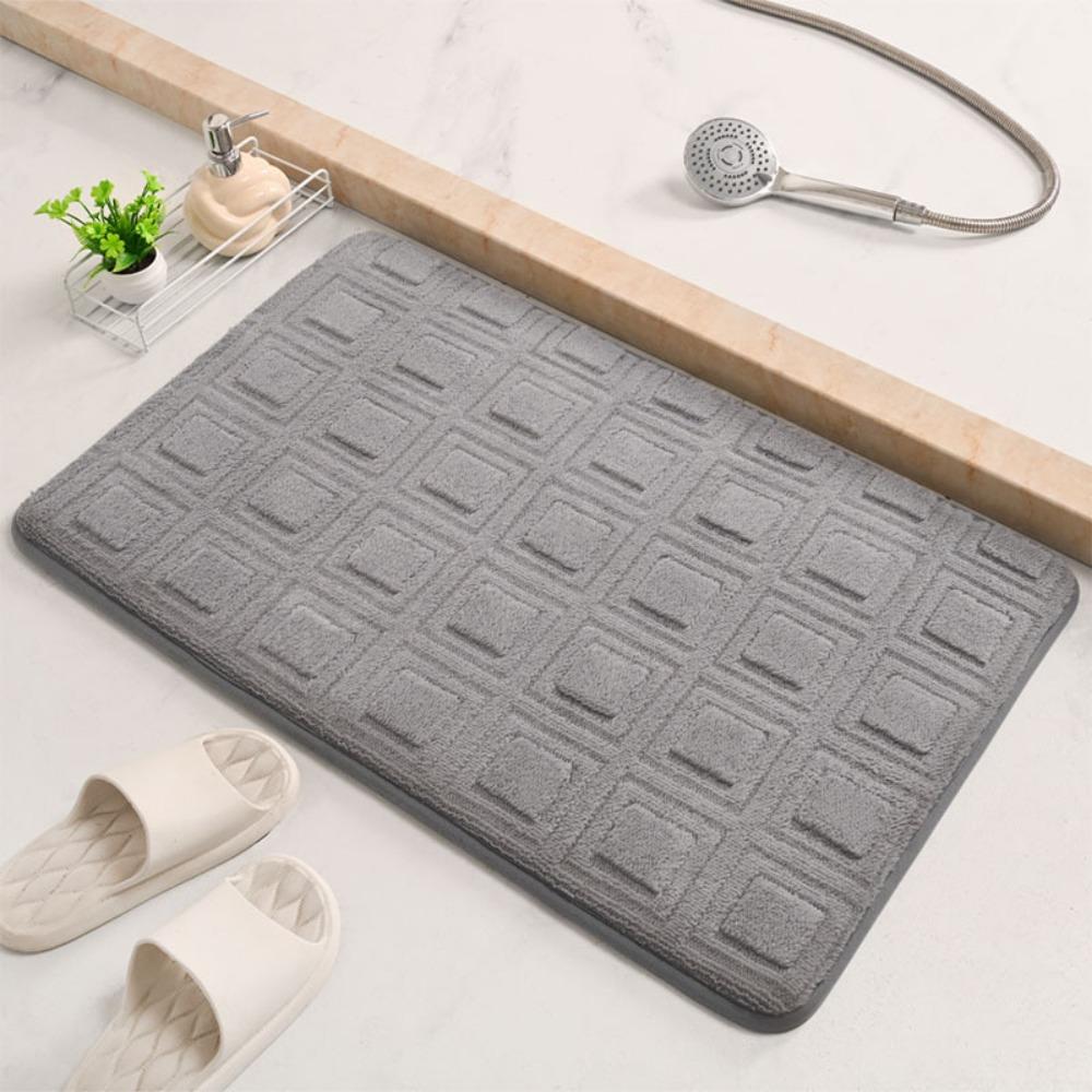 

Губка для ванной комнаты Кашемировый утолщенный коврик для ванной Нескользящие ковры для умывальника Коврик для пола в ванной Коврик для двери в душевую Пена с эффектом памяти 3D Коврик 400mm*600mm серый
