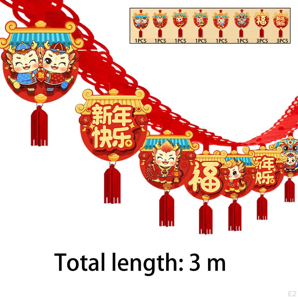 Chinese Dragon Year 118inch Hanging Garland Spring Festival Ornament for Resraurant Durable