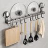 Strong Aluminum Kitchen Tool Hooks with Suction Cups, Waterproof and Rustproof, Kitchen Storage Rack for Cookware, Pot Lids, Wall-Mounted, Adjustable