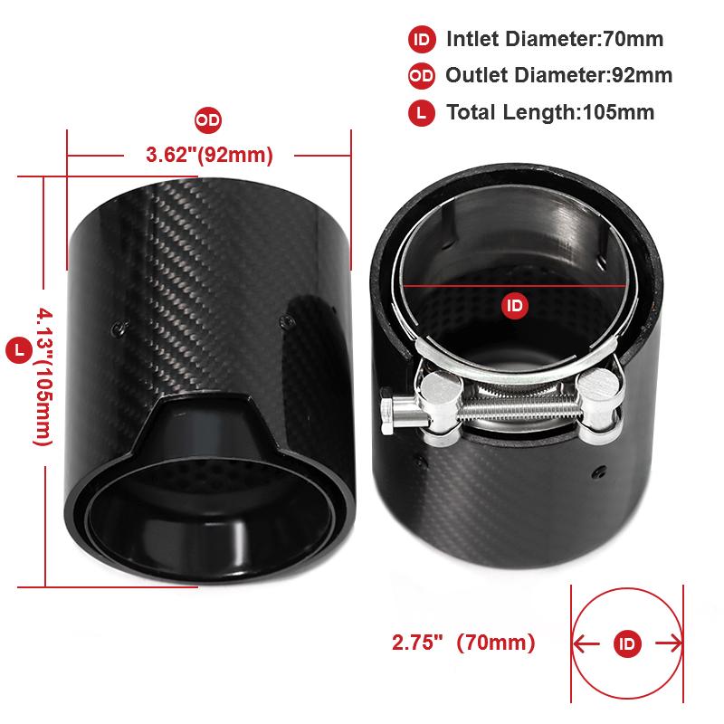 4 Pcs/lot Carbon Fiber Matte Car Exhaust Tip For BMW M2 F8 M3 F80 M4 F82 M5 F10 M6 F12 M Performance Muffler Tip 70mm Nozzle