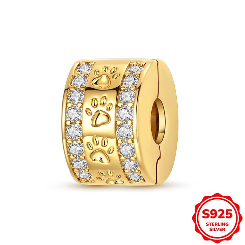

Gold Color Isolation Bead Clip Charm Beads Fits 3mm Bracelet Bangle Necklace For Women Pendant Luxury DIY Jewelry Making Gift