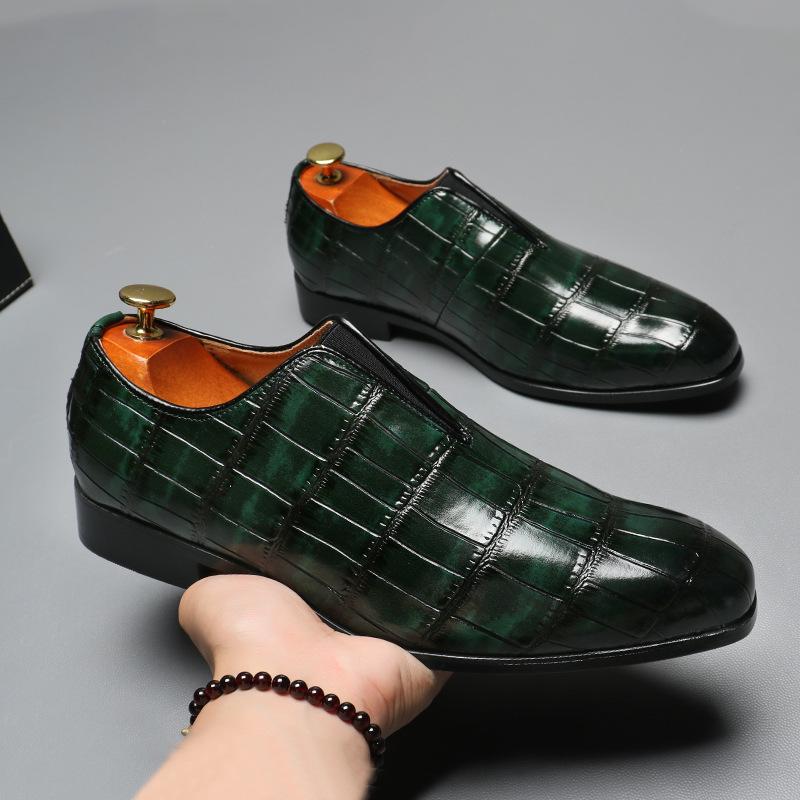 Luxury Men Business Formal Dress Shoes Crocodile Design Pointed Toe British Style Men Wedding Party Patent Leather Shoes Size 48