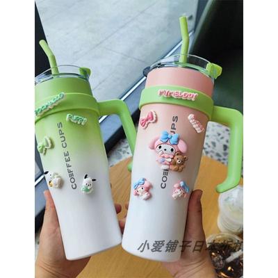 Japanese Kazuki Water Cup Female 2025 New Arrival Student Cute Portable Straw Cup Good-looking Large Capacity Vacuum Cup