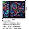 Galoker Blacklight Gaming Tapestry Cool Neon Game Controller Tapestry UV Reactive Gamer Player Wall Tapestries Funny Art Gaming Poster Tapestries