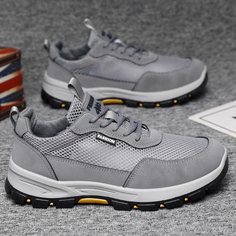 

Мужская обувь для инструментов летняя дышащая сетка уличная повседневная обувь для ходьбы нескользящая полая мягкая подошва мягкая поверхность спортивная обувь 46 серый